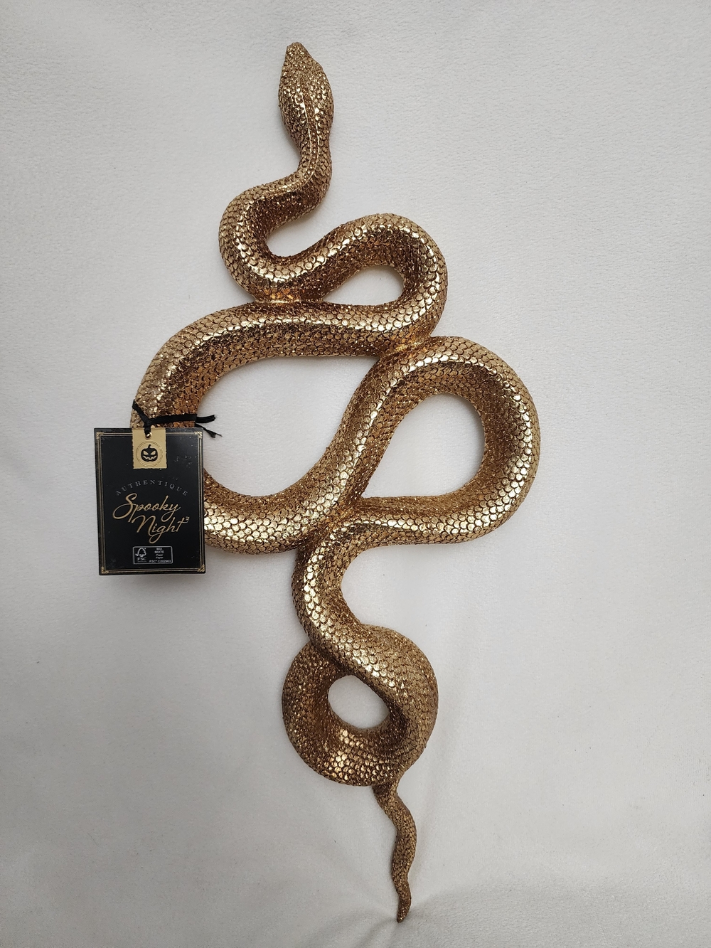 Decorative Halloween Gold Snake Accent for Party Displays
